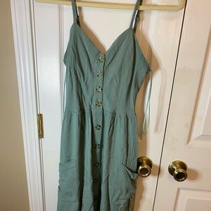 Mint green midi dress